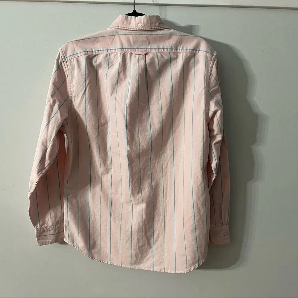 J Crew Relaxed Fit Washed Cotton Poplin Shirt Button Front Mens Size Smalll